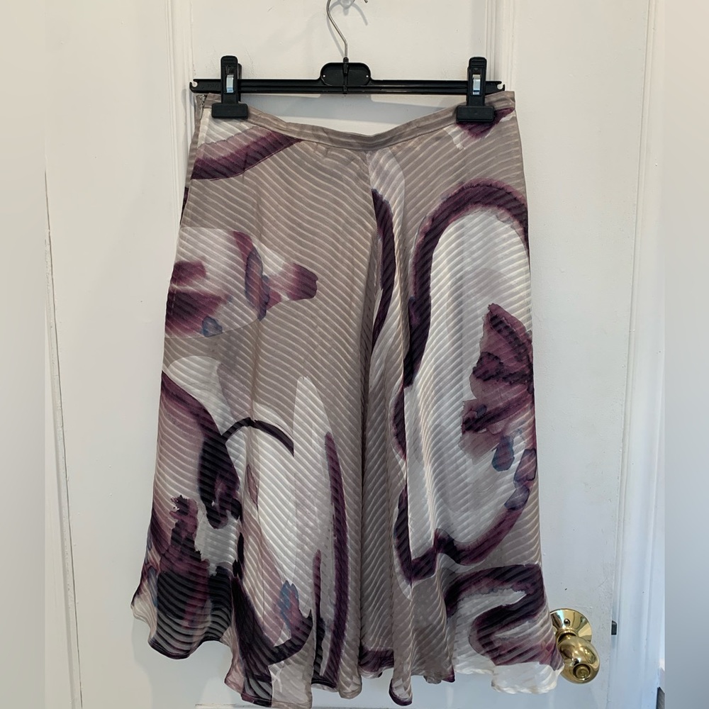 MAXMARA pura seta watercolour print silk skirt. Size 12